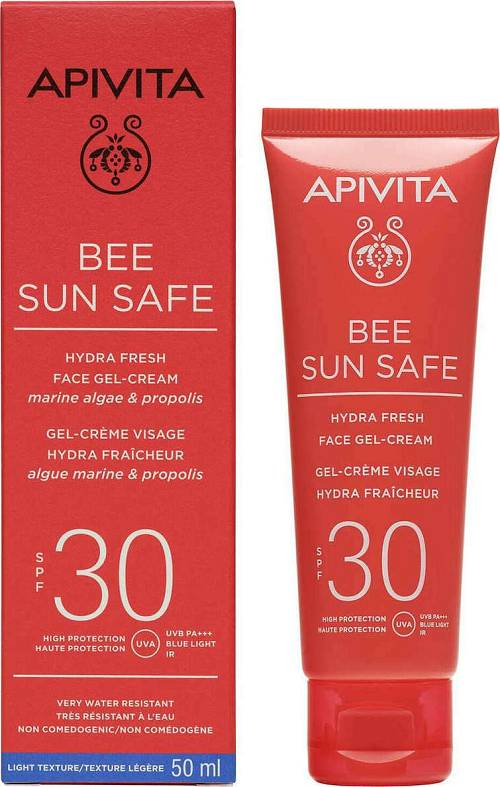 Apivita Bee Sun Safe Hydra Gel Cream Αδιάβροχο Αντηλιακό Προσώπου SPF30 50ml