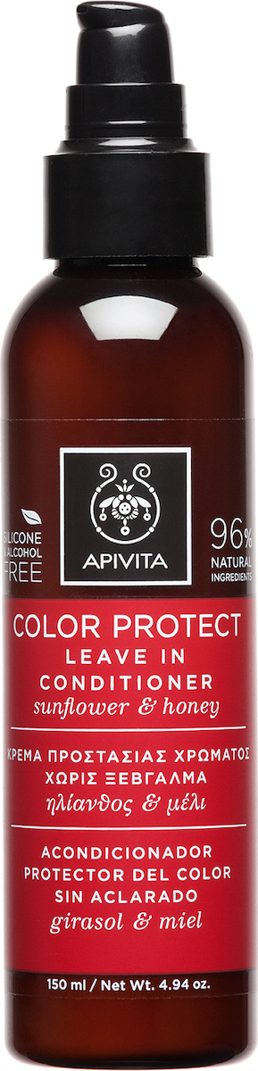 Apivita Color Protect Leave in Conditioner Κρέμα Προστασίας Χρώματος χωρίς Ξέβγαλμα, για Βαμμένα Μαλλιά με Ηλίανθο & Μέλι, 150ml
