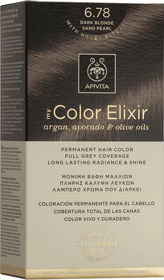Apivita My Color Elixir Μόνιμη Βαφή Μαλλιών No 6.78 Ξανθό Σκούρο Μπεζ Περλέ