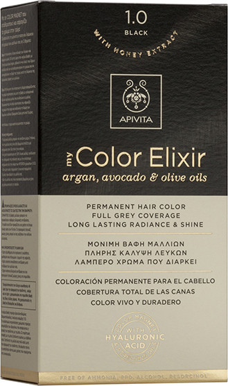 Apivita My Color Elixir Μόνιμη Βαφή Μαλλιών No 1.0 Μαύρο