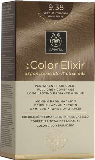 Apivita My Color Elixir Μόνιμη Βαφή Μαλλιών No 9.38 Ξανθό Πολύ Ανοιχτό Μελί Περλέ