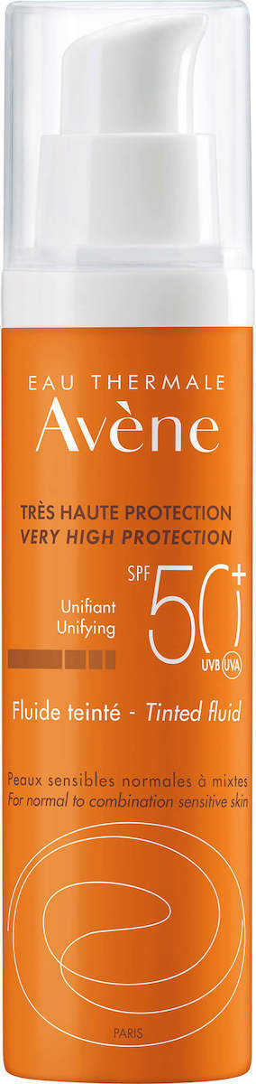 Avene Solaire Fluide SPF50+ Teintee 50ml Αντηλιακή Κρέμα Προσώπου Με Χρώμα Για Κανονική, Μικτή, Λιπαρή Επιδερμίδα