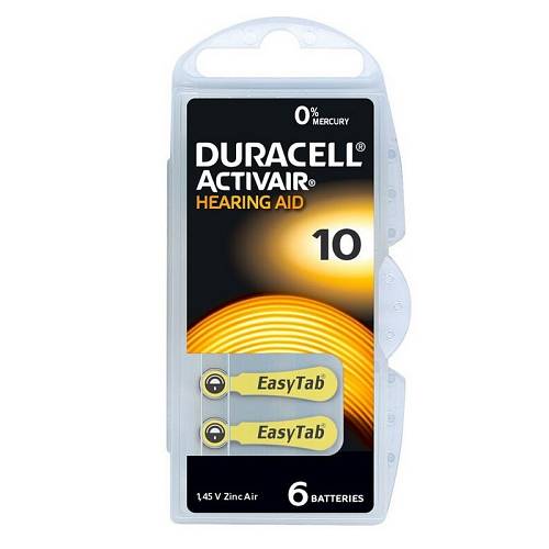 Duracell ActinveAir DA 10 Μπαταρίες ακουστικών βαρηκοΐας - 6τμχ