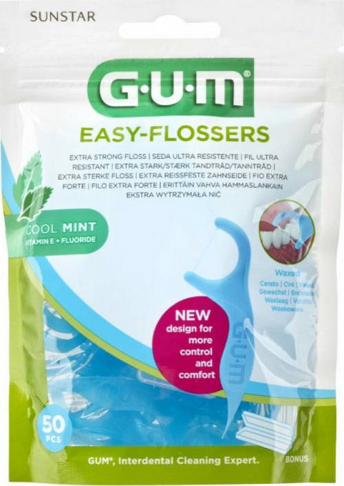 GUM Easy Flossers 890 Οδοντικό Νήμα σε Διχάλες με Γεύση Μέντας 50τμχ