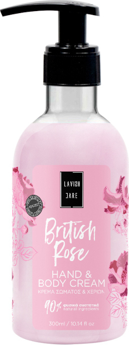Lavish Care British Rose Hand & Body Cream Ενυδατική Κρέμα Χεριών & Σώματος 300ml (Τριαντάφυλλο)
