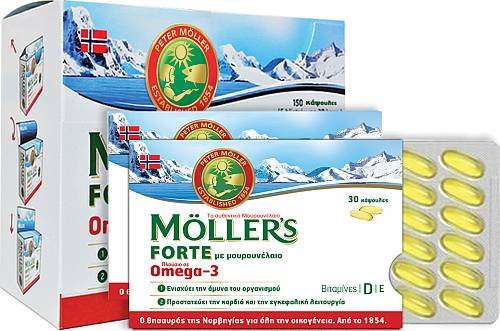 Moller's Forte Μουρουνέλαιο Μίγμα Ιχθυελαίου & Μουρουνέλαιου Πλούσιο σε Ω3 Λιπαρά Οξέα, 150 caps