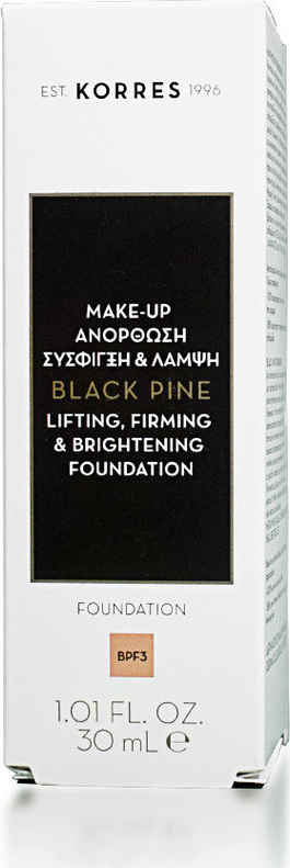 Korres Μαύρη Πεύκη Make Up Ανόρθωση, Σύσφιγξη & Λάμψη, απόχρωση BPF3, 30ml