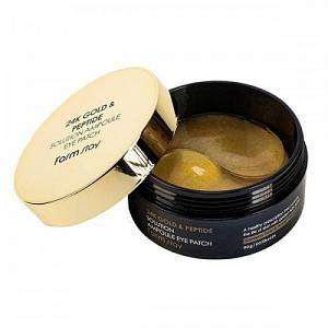 FarmStay 24K Gold And Peptide Solution Ampoule Eye Patch - Επιθέματα υδρογέλης ματιών με χρυσό 24 καρατίων και πεπτίδια - 60 pcs