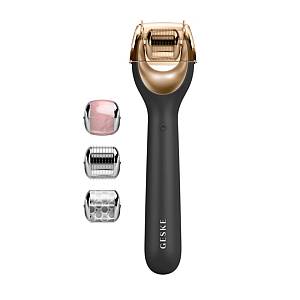 Geske MicroNeedle Face Roller 9 in 1 Gray - Συσκευή ομορφιάς με 3 διαφορετικές κεφαλές:μεσοθεραπείας,ροζ χαλαζία και κεφαλή ψύξης  - 1 Τεμάχιο