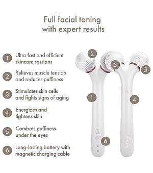 Geske Sonic SmartAppGuided Sonic Facial & Body Roller 4 in 1 Starlight  Συσκευή διόρθωσης περιγράμματος προσώπου και σύσφιξης για πρόσωπο και σώμα