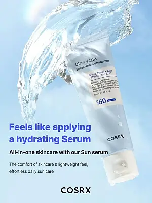 Cosrx Ultra-Light Invisible Sunscreen SPF+/PA ++++ Light Moisturizing – Super λεπτόρρευστο ενυδατικό αντιηλιακό με υψηλή προστασία - 50 ml