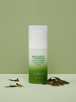 Miguhara Green Tea Calming Essence Cream Origin – Ενυδατική κρέμα σε μορφή essence με πράσινο τσάι  -  80 ml