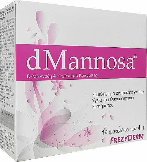 Frezyderm dMannosa & Cranberry Extract D-Μαννόζη & Εκχύλισμα Κράνμπερι Συμπλήρωμα Διατροφής για την Υγεία του Ουροποιητικού Συστήματος, 14x4gr