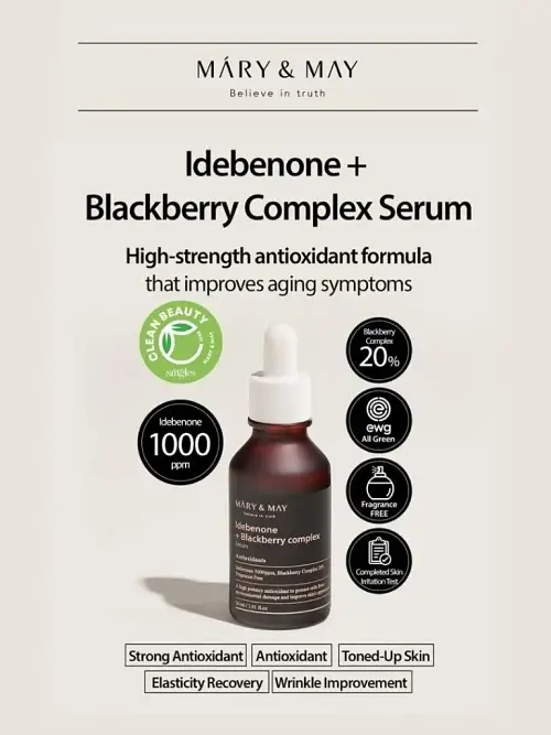 Mary&May - Idebenone and Blackberry Complex Serum - Anti-Aging Serum with Idebenone - 30ml