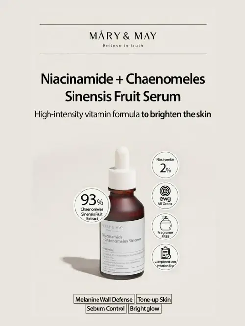 MARY & MAY Niacinamide + Chaenomeles Sinensis Serum -Ορός για ομοιόμορφο και λαμπερό δέρμα - 30ml