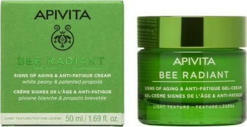 Apivita Bee Radiant Signs of Aging & Anti-Fatigue Gel-Cream Light Texture White Peony & Patented Propolis Αντιγηραντική Κρέμα Προσώπου Ελαφριάς Υφής για Λαμπερή, Σφριγηλή & Ξεκούραστη Επιδερμίδα, 50ml