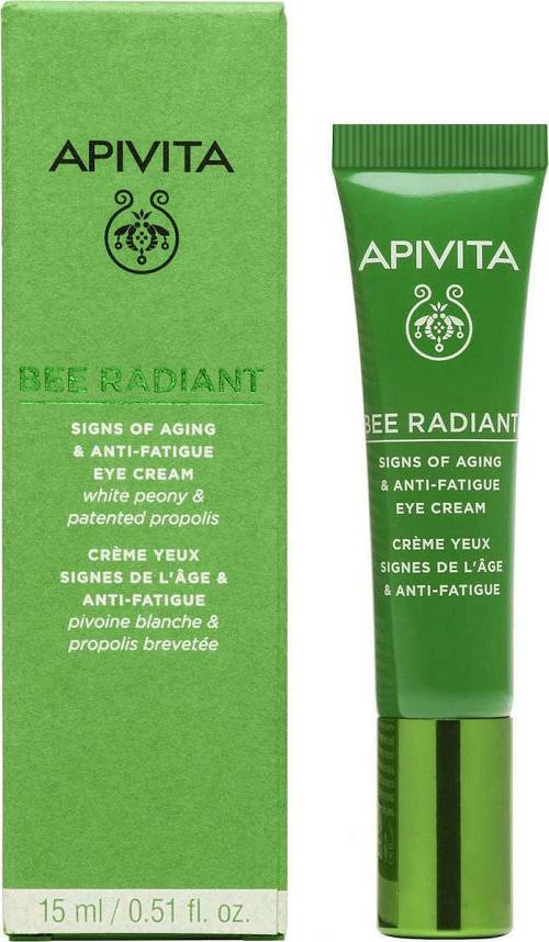 Apivita Bee Radiant Signs of Aging & Anti-Fatigue Eye Cream White Peony & Patented Propolis Αντιγηραντική & Αναζωογονητική Kρέμα Ματιών, 15ml
