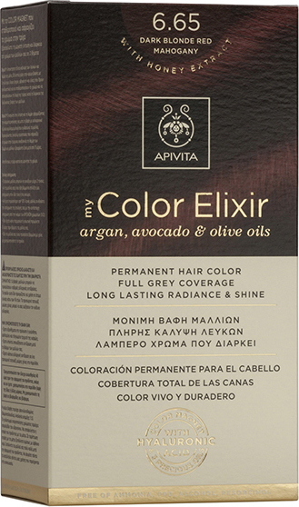 Apivita My Color Elixir Μόνιμη Βαφή Μαλλιών No 6.65 Έντονο Κόκκινο
