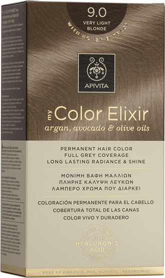 Apivita My Color Elixir Μόνιμη Βαφή Μαλλιών No 9.0 Ξανθό Πολύ Ανοιχτό