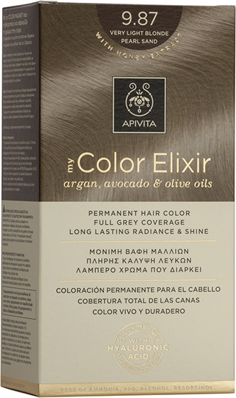 Apivita My Color Elixir Μόνιμη Βαφή Μαλλιών No 9.87 Ξανθό Πολύ Ανοιχτό Περλέ Μπεζ