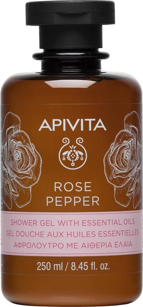 Apivita Shower Gel Rose Pepper with Essential Oils Αφρόλουτρο με Αιθέρια Έλαια 250ml.