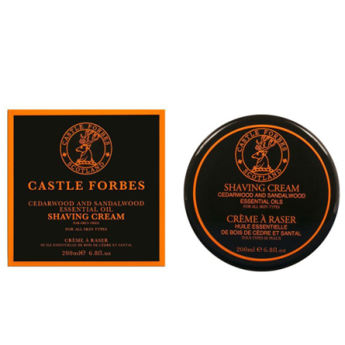 Castle Forbes – Cedarwood & Sandalwood Essential Oil Shaving Cream Bowl 200ml (κρέμα σε βάζο)