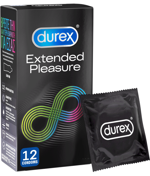 Durex Extended Pleasure Προφυλακτικά Για Απόλαυση Παρατεταμένης Διάρκειας, 12τεμ