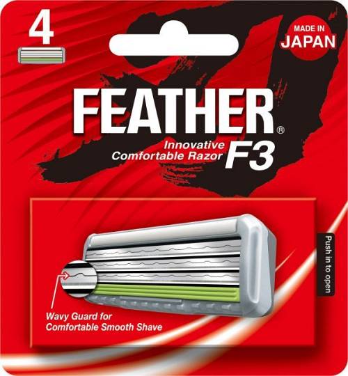Feather Innovative Comfortable Razor F3 Blades (4ps pack) SE-4  - Aνταλλακτικά ξυραφάκια 3D  Για Feather Innovative Comfortable Razor F3 1000SE  4 τμχ