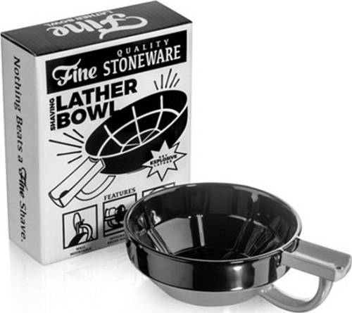 Fine Accoutrements Porcelain Shaving Lather Bowl Black Gray