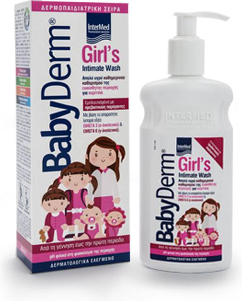 Intermed Babyderm Girl's Intimate Wash Υυγρό Καθαρισμού Ευαίσθητης Περιοχής Κοριτσιών, 300 ml