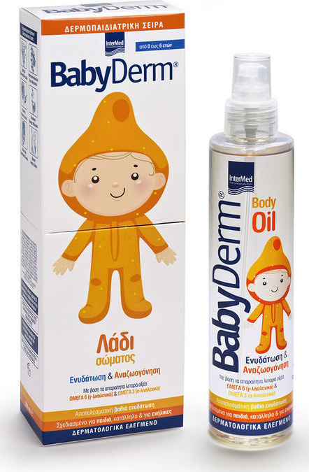 Intermed Babyderm Body Oil Υπερ-ενυδατικό Λάδι Σώματος για Παιδιά, 200ml