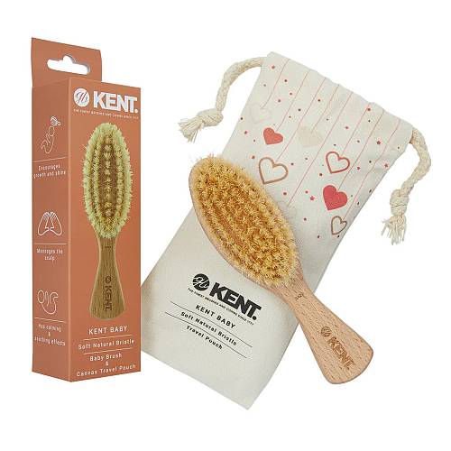Kent Baby Brush – Soft Natural Bristle Beachwood