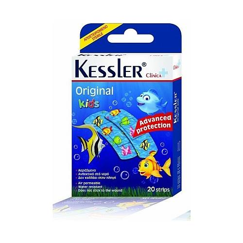 Kessler Aδιάβροχα και Αποστειρωμένα Αυτοκόλλητα Επιθέματα Original Clinica Kids με Σχέδιο Ψαράκια για Παιδιά 20 Τεμάχια