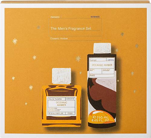 Korres Promo The Men's Fragrance Set Oceanic Amber Eau De Toilette Ανδρικό Άρωμα 50ml & Αφρόλουτρο 250ml