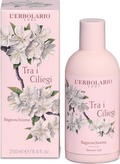 L' Erbolario Tra I Ciliegi Shower Gel 250ml -Αφρόλουτρο με αρωματικές Νότες από: Άνθη Κερασιάς, Πορτοκάλι από τη Σικελία, Αγριοτριανταφυλλιά, Fava Tonka 250ml