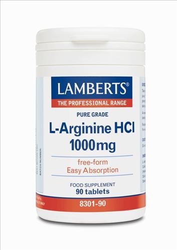 Lamberts L-ARGININE HCI 1000mg 90tabs