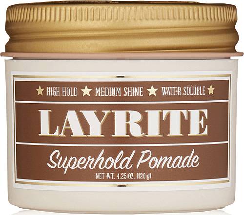 Layrite Deluxe Superhold Pomade, Water Soluble 120g (high hold / medium shine)