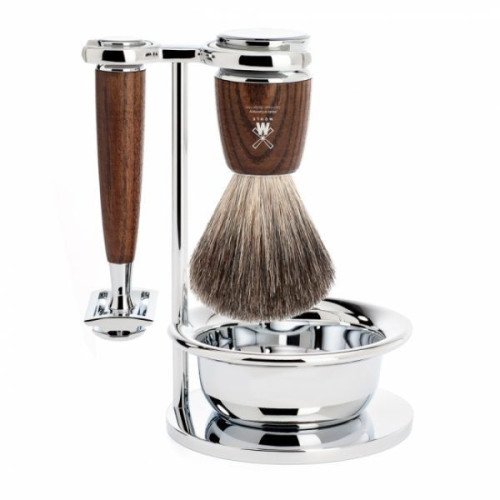 Muehle shaving kit 4-parts S 81 H 220 SSR (safety razor/pure badger/shaving bowl)