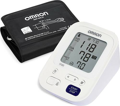Omron M3 Automatic Upper Arm Blood Pressure Monitor Υπεραυτόματο Πιεσόμετρο Μπράτσου (HEM-7154-E), 1 τεμάχιο