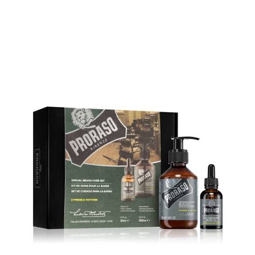 Proraso Duo Pack Beard Gift Set Cypress and Vetyver (Beard Oil 30ml & Beard Shampoo 200ml)
