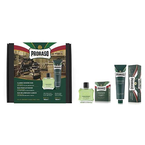 Proraso Duo Pack Shaving Gift Set Refreshing (Shaving Cream Tube 150ml & Aftershave Lotion 100ml)
