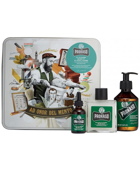 Proraso Eucalyptus Beard Care Kit (Beard wash 200ml,Beard balm 100ml,Beard oil 30ml)