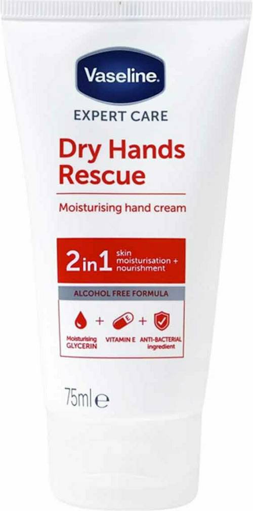Vaseline Dry Hands Rescue Ενυδατική Κρέμα Χεριών με Αντιβακτηριδιακό Παράγοντα, 75ml