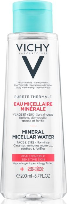 Vichy Purete Thermale Mineral Micellar Water με Μεταλλικά Στοιχεία για Πρόσωπο & Μάτια για Ευαίσθητες Επιδερμίδες, 200ml