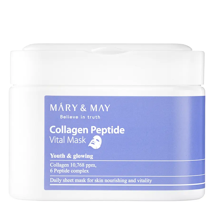 Mary&May - Collagen Peptide Vital Mask - Μάσκα Προσώπου για Αντιγήρανση 30τμχ