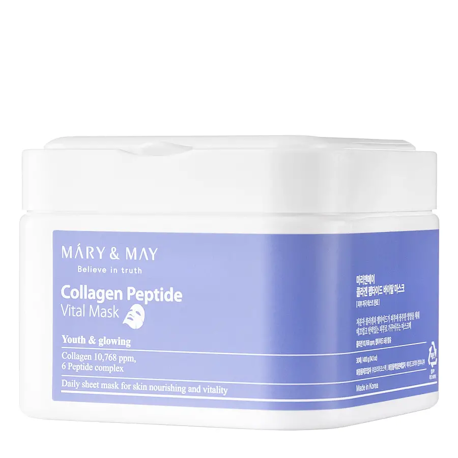 Mary&May - Collagen Peptide Vital Mask - Μάσκα Προσώπου για Αντιγήρανση 30τμχ
