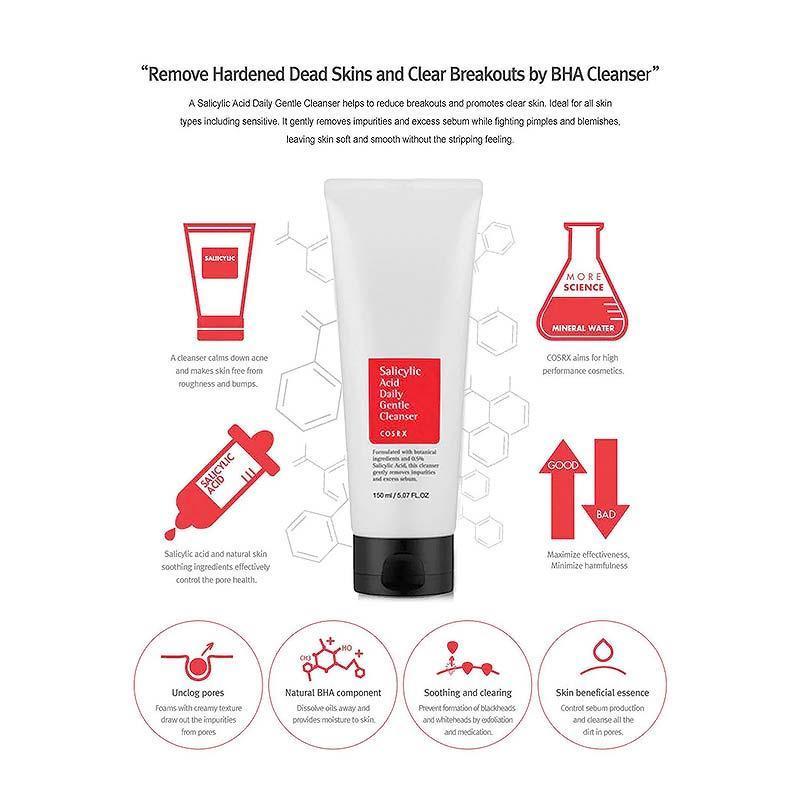 Cosrx Salicylic Acid Daily Gentle Cleanser Απαλό Απολεπιστικό Καθαριστικό Προσώπου 150ml