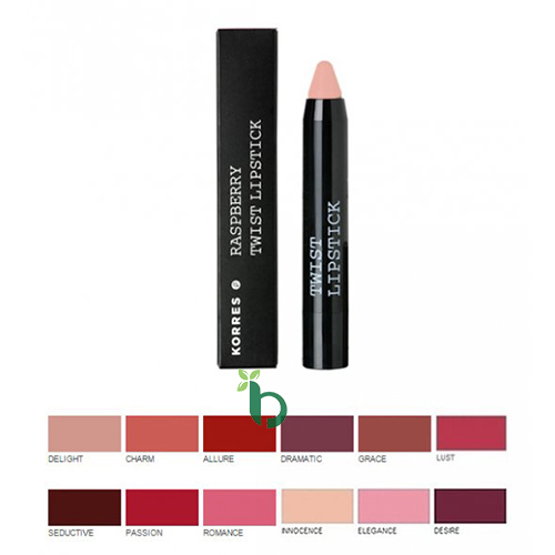Korres Raspberry Twist Lipstick Κραγιόν Σε Μορφή Μολυβιού Innocence 2.5 Gr