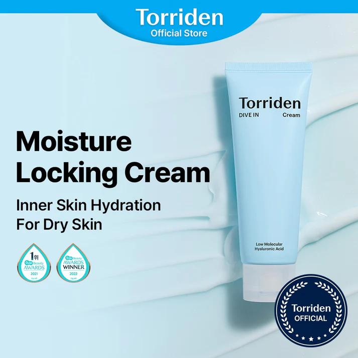 Torriden - Dive-In - Low Molecule Hyaluronic Acid Cream - Ενυδατική Κρέμα με Υαλουρονικό Οξύ χαμηλών Μορίων και Κεραμίδια - 80ml