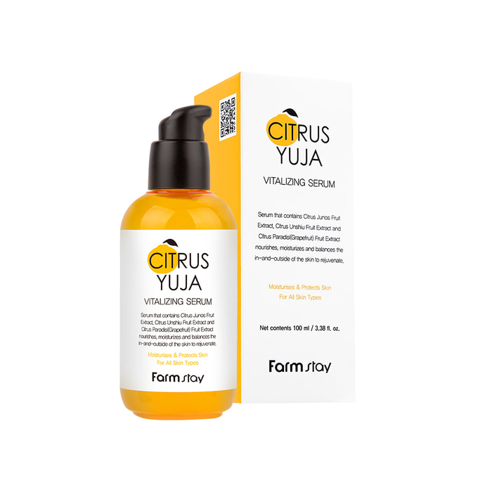 Farmstay Citrus Yuja Vitalizing Serum - Ενυδατικός και προστατευτικός ορός για όλους τους τύπους δέρματος sibling Yuzu - 100ml